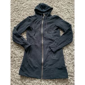 AETHER BLACK SOFTEST HOODIE FULL ZIP LONG SWEATSHIRT women’s M 2 $225